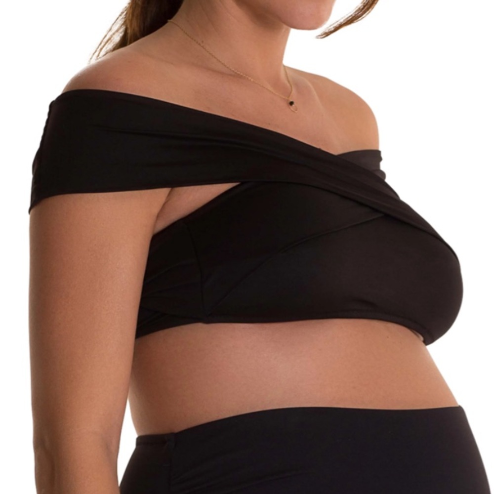 PEZ D'OR Lucia Bandeau Maternity Bikini Top Black Size M